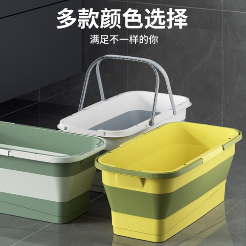 可折叠拖把桶长方形拖地拖布桶平板拖把挤水桶单桶沥水盆洗车涮地 - 图2