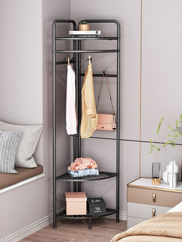 Corner coat rack light luxury floor-standing bedroom simple corner clothes hanger room wardrobe corner shelf