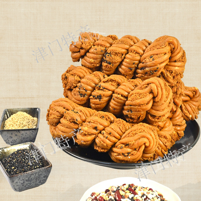 天津风味麻花油炸大粗麻花传统糕点酥脆可口400g袋装黑白芝麻小吃,淘宝优惠券,粉丝福利购,淘宝优惠卷