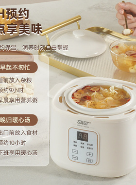 SAST电炖锅家用全自动隔水炖盅燕窝陶瓷多功能煲汤锅礼SAST/先科