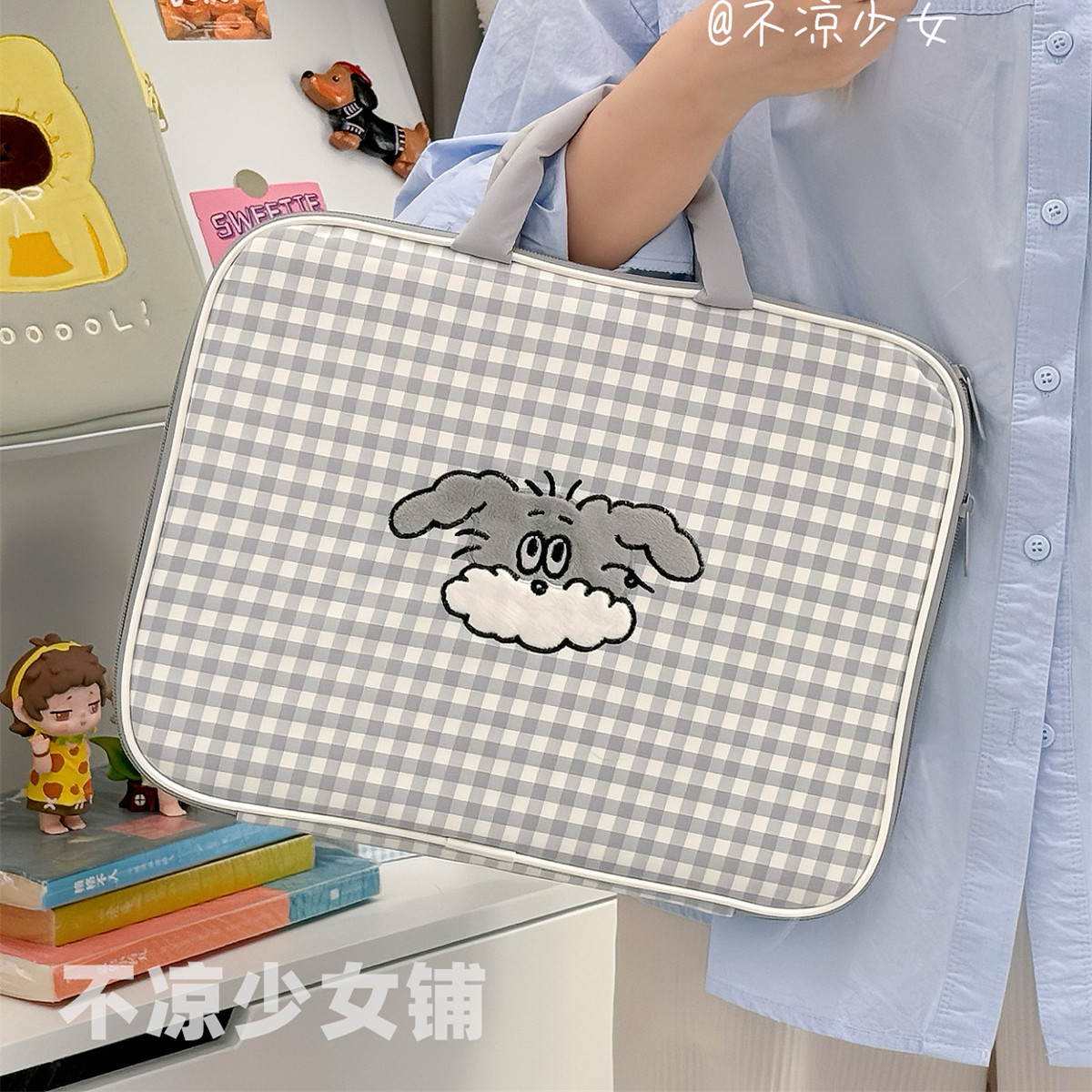 可爱格子卡通11寸iPadpro平板内胆包14寸笔记本保护套电脑收纳包,淘宝优惠券,粉丝福利购,淘宝优惠卷