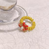 Baroque colorful flowers retro enamel medieval palace style niche European and American style fashion jewelry New Year ring