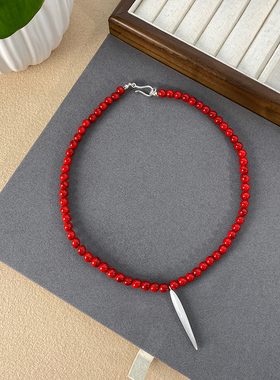 Ameistudio无光银串珠女项链