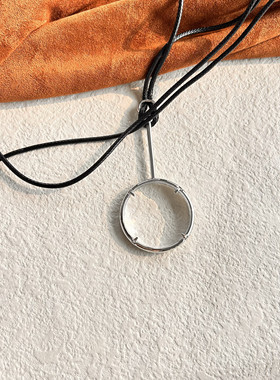 Hab小众设计放大镜挂件松弛感椅子项链高级白金 现代趣毛衣链男女