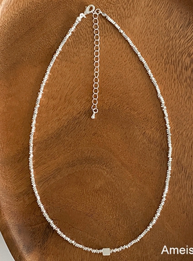 承欢记杨紫麦承欢同款碎银子方块项链女款轻奢小众高级感锁骨链