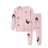 Хлопковая детская демисезонная осенняя пижама, хлопковое тонкое термобелье для мальчиков, лонгслив, комплект