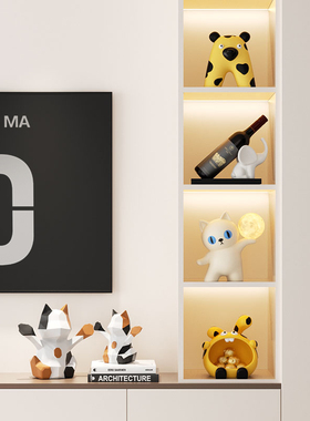 高级感大象红酒架摆件