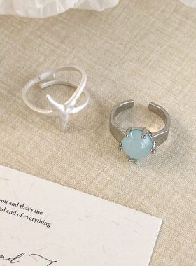 夏日清凉感~ 海星戒指女小众开口可调节百搭食指戒海边度假风指环