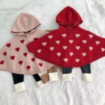 South Korean boy dress girl foreign pistachio baby girl baby loving even hat red wool cloak cloak jacket baby out to suit