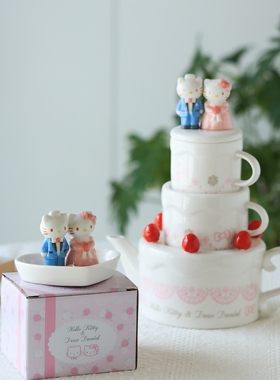 凯蒂猫情侣婚礼首饰碟结婚礼物