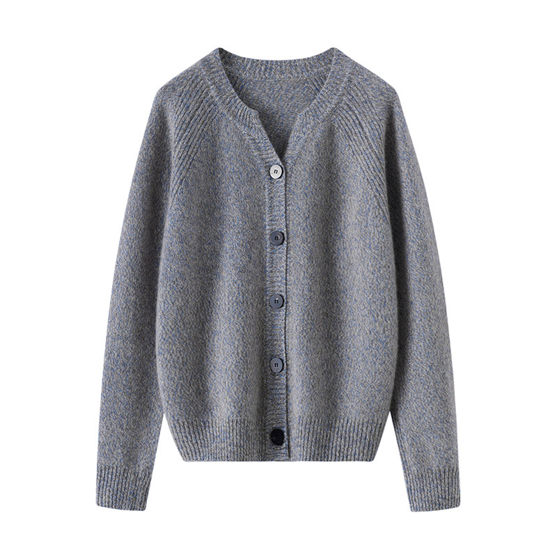 100%纯山羊绒衫女圆领开衫纯色长袖针织毛衣外套百搭2025秋冬新款,淘宝优惠券,粉丝福利购,淘宝优惠卷