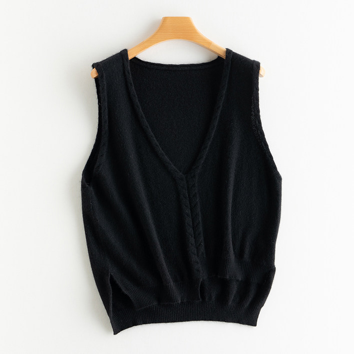 25秋冬新款100%纯山羊绒V领马甲女前短后长叠穿时尚百搭背心坎肩,淘宝优惠券,粉丝福利购,淘宝优惠卷