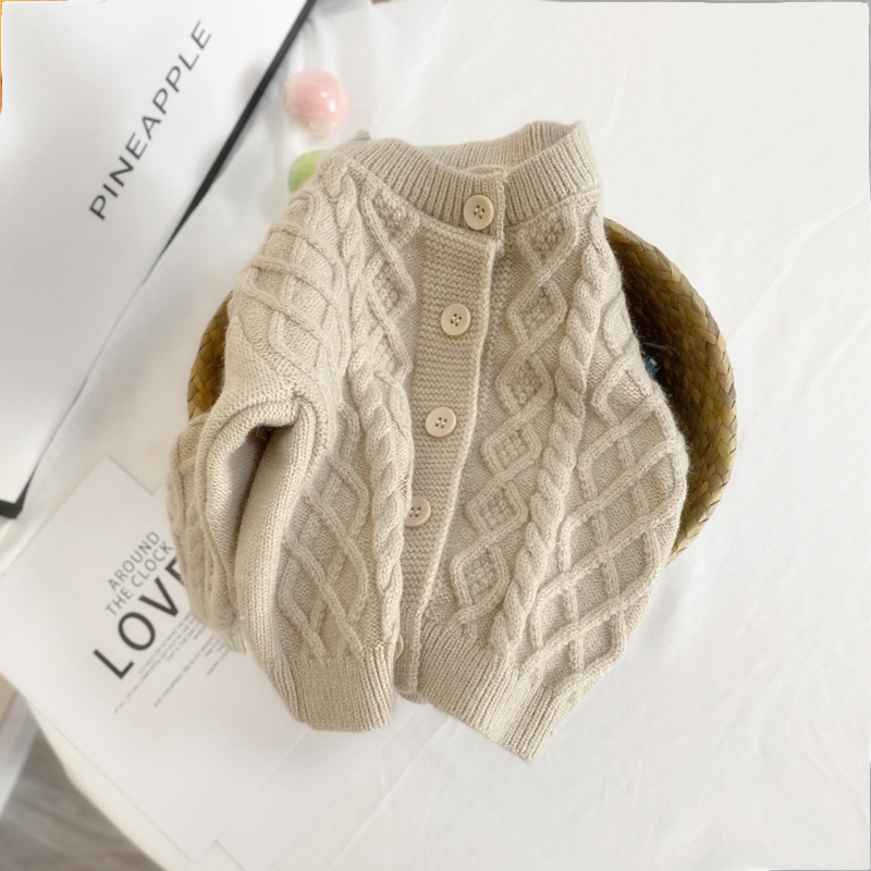 婴幼儿春秋儿 童针织开衫男女宝宝外穿毛衣外套小童毛线上衣秋装 - 图2