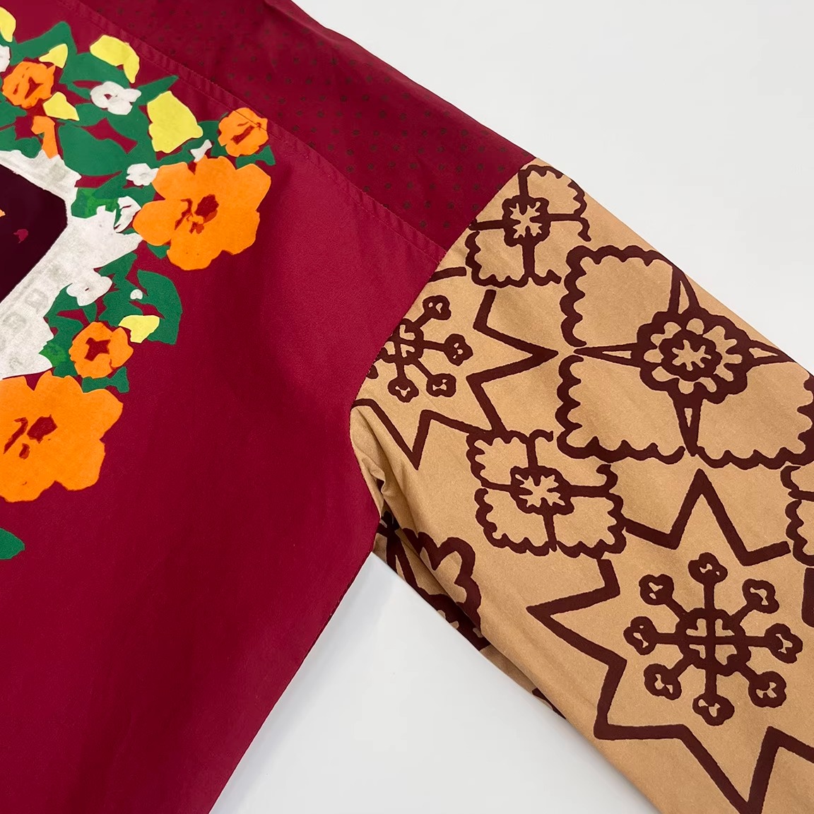 日系小众轻奢80支纯棉定位印花宽松显瘦小个子圆领波点衬衫上衣女 - 图3