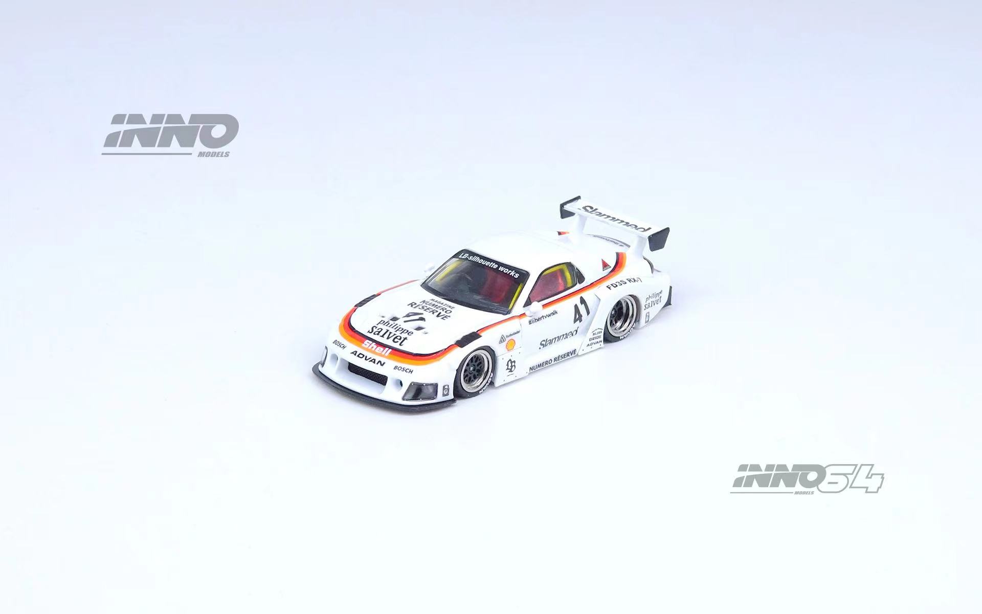 [PDS]INNO 1:64 马自达RX-7 壳牌41号 FD3S 宽体版 合金汽车模型 - 图0