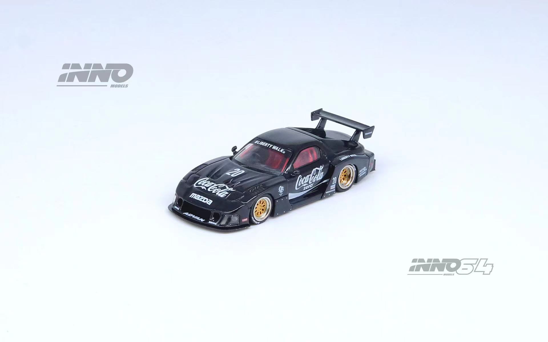 [PDS]INNO 1:64  马自达RX-7 FD3S 可口可乐 宽体版 合金汽车模型 - 图0