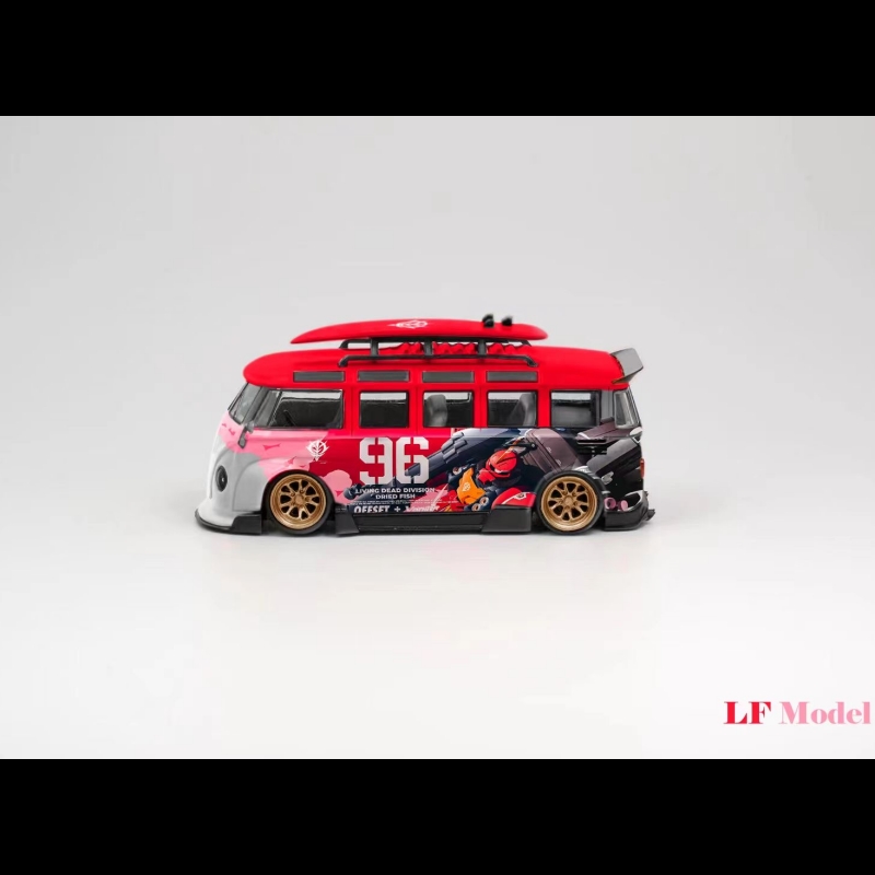 [PDS]LF Mode 1:64 VW T1面包车Kombi宽体 Akiba扎古涂装合金车模 - 图1