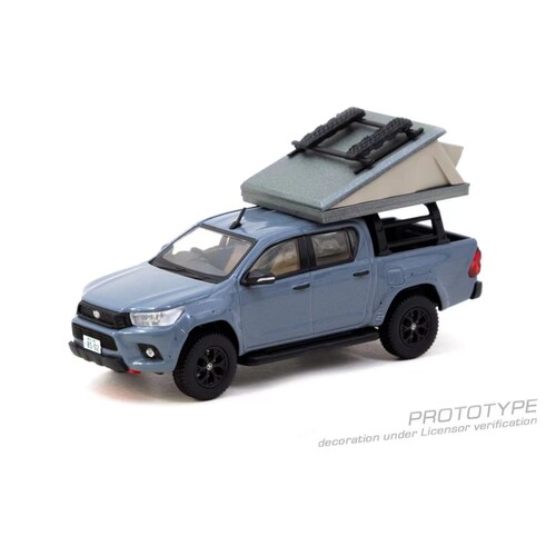 [PDS]TarmacWorks1:64丰田Toyota Hilux灰色 帶露營帳篷 合金车模 - 图3