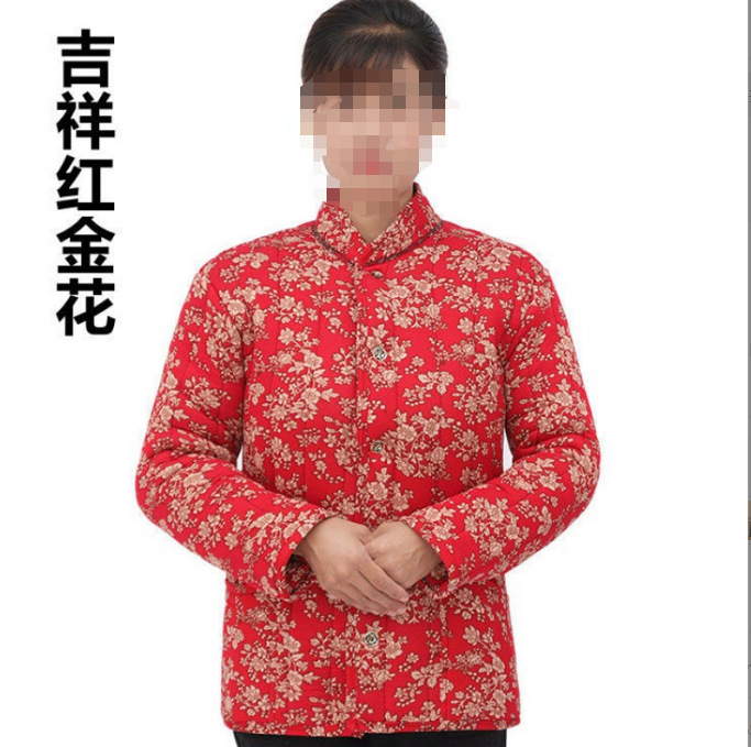 2022新款中老年驼绒棉衣女加厚保暖棉服妈妈装冬季弹力外套花棉袄