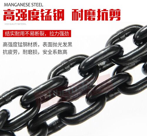 g80锰钢起重链条吊索具葫芦吊链吊具负重铁链子吊装倒链681012MM - 图0