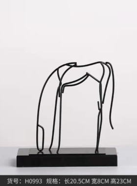 现代简约大理石黑色抽象艺术人手摆件样板房售楼处书房软装饰品