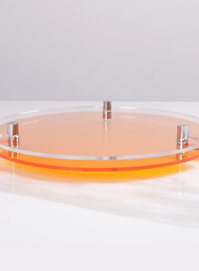 现代简约亚克力创意果盘托盘摆件家具餐厅客厅样板房软装饰品摆设