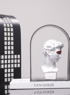 现代简约几何金属创意拱门摆件客厅书房样板间网格摆设软装饰品