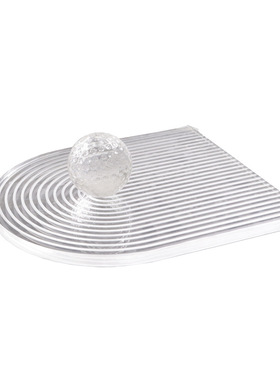 简约现代几何亚克力条纹托盘收纳盘摆件样板间书房玄关家居装饰品