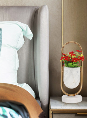 大理石金属花瓶样板房软装饰品