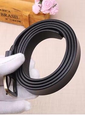 女光面二层牛皮合金简约牛皮腰带