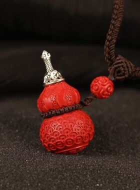 智悲佛缘银镶系列-福禄寿-葫芦吊坠 马吊坠朱砂晨砂挂件