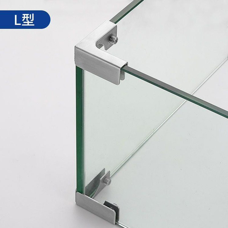 工厂纯锈钢玻璃夹瓷砖固定夹卡扣直角槽T L型鱼缸花箱菜池加固夹 - 图0