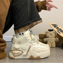 Back Force High Help Casual Women Shoes 2023 Autumn Winter New 100 Lapped Thick Bottom Sports Shoes Ins Design Sense Board Shoes Woman