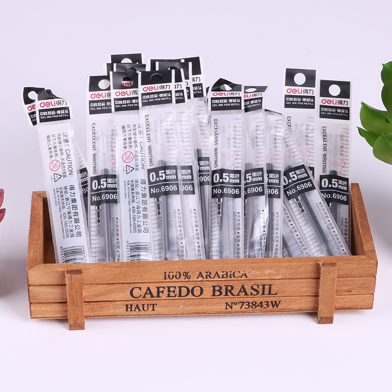 20 pack of powerful push-type spring-head gel pen refills 0.5mm black water pen refills office stationery supplies