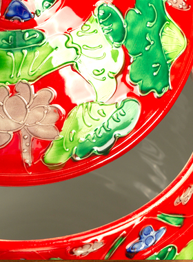 新中式红色鸳鸯戏水罐子储物罐