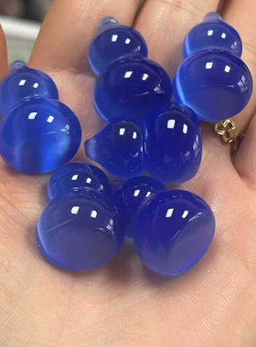 猫眼石葫芦吊坠琉璃雕刻平底葫芦DIY车挂包挂饰品挂饰