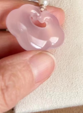 天然玉髓玛瑙中式祥云如意平安情侣玉石锁骨百搭礼物玉髓项链