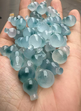 冰种飘兰花12x20mm葫芦吊坠