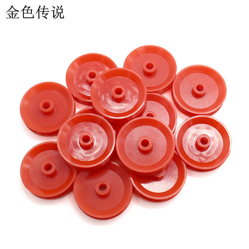 塑料皮带轮小滑轮 2mm孔 科技小制作材料小电机槽轮配件模型车轮 - 图0