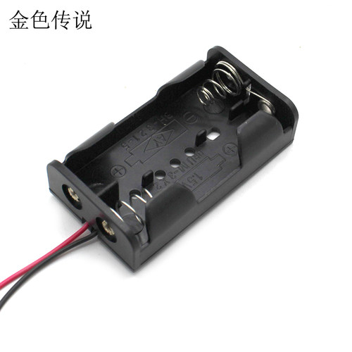 黑色5号2节干电池盒带线AA两节串联3v手工玩具DIY电路四节电源盒 - 图3