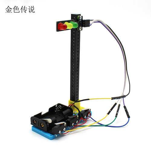 三色红绿灯 中小学生科技节手工课拼装玩具材料包创客DIY电路模型 - 图3