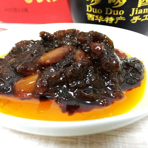 河南西华特产哆哆酱豆子微辣口味手工自制熟酱黄豆酱开盖即食 - 图0