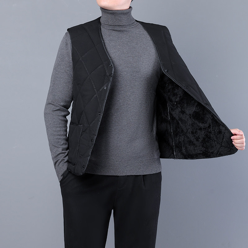 秋冬棉马甲男外穿加绒保暖背心中老年内穿夹棉内胆爸爸装大码坎肩,淘宝优惠券,粉丝福利购,淘宝优惠卷