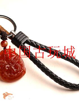 红玛瑙十二生肖兔牛马猴鸡玉佩吊坠男女款毛衣项链本命年属相挂件