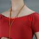 Xinjiang Hotan Jade Caramel Color Necklace Sugar 108 Buddha Beads Jade Necklace Women's Hotan Jade Pendant Hanging Chain
