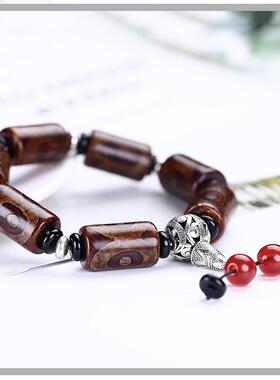 全新玛瑙天珠吊坠款单圈手链礼品饰品男女小众霸气民族风天珠手串