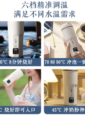 亚摩斯纯钛便携电热水杯450ml