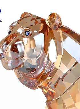 水晶老虎办公室摆件领导生日礼物轻奢高档K开业礼品招财男虎年生