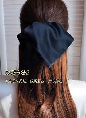 22姆米双层真丝风车发圈100%桑蚕丝赫本风方形发饰头饰头绳大肠圈
