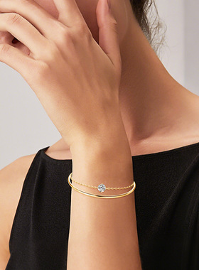 深圳旭佳亚马逊跨境直播新款叠戴手链s925银小众设计高级感轻